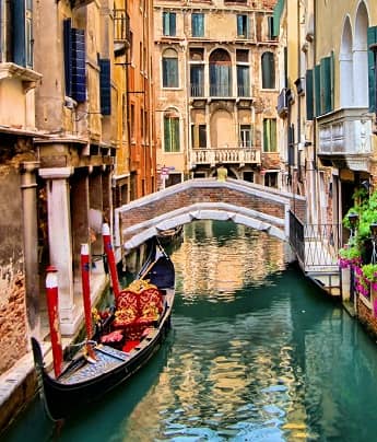 A gondola in Venice Italy.